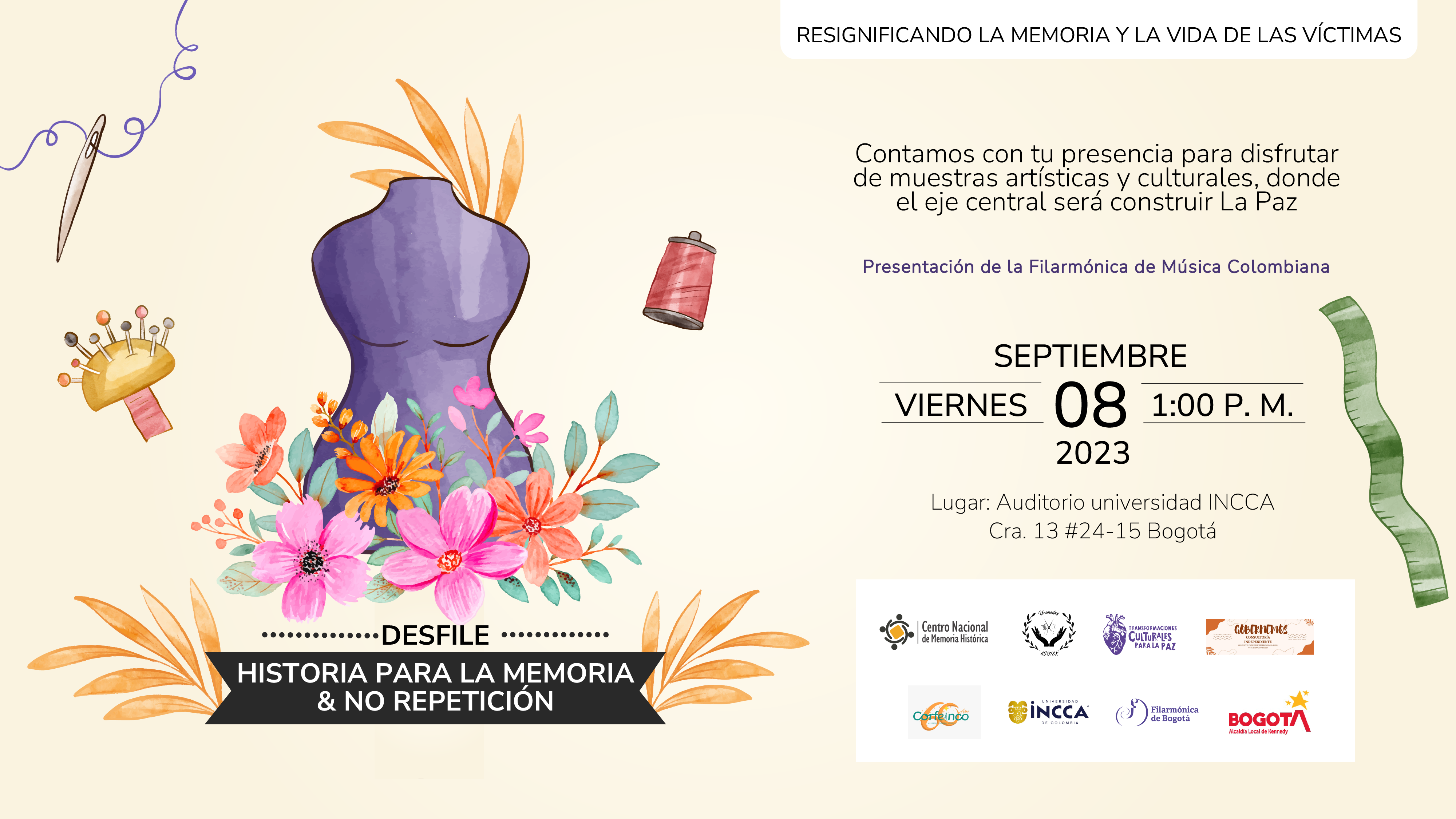 El Centro Nacional de Memoria Histórica se une al desfile «Historia para la Memoria y No Repetición» en apoyo a la construcción de paz
