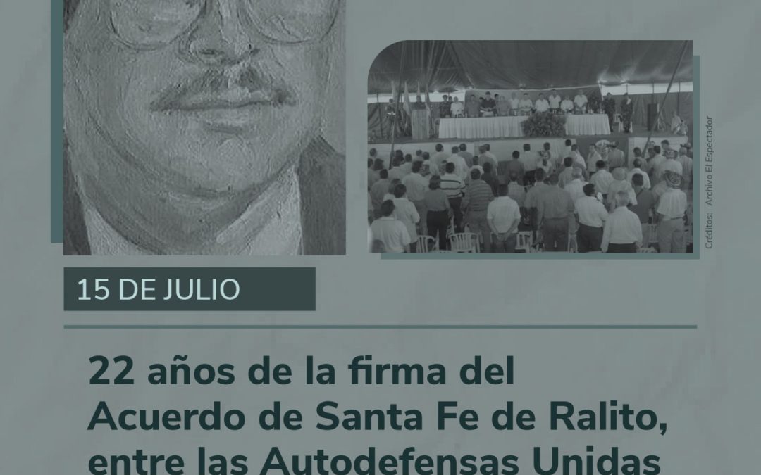 Hace 22 años se firmó el «Acuerdo de Santa Fe de Ralito»